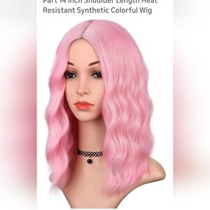 Pink Synthetic Wig